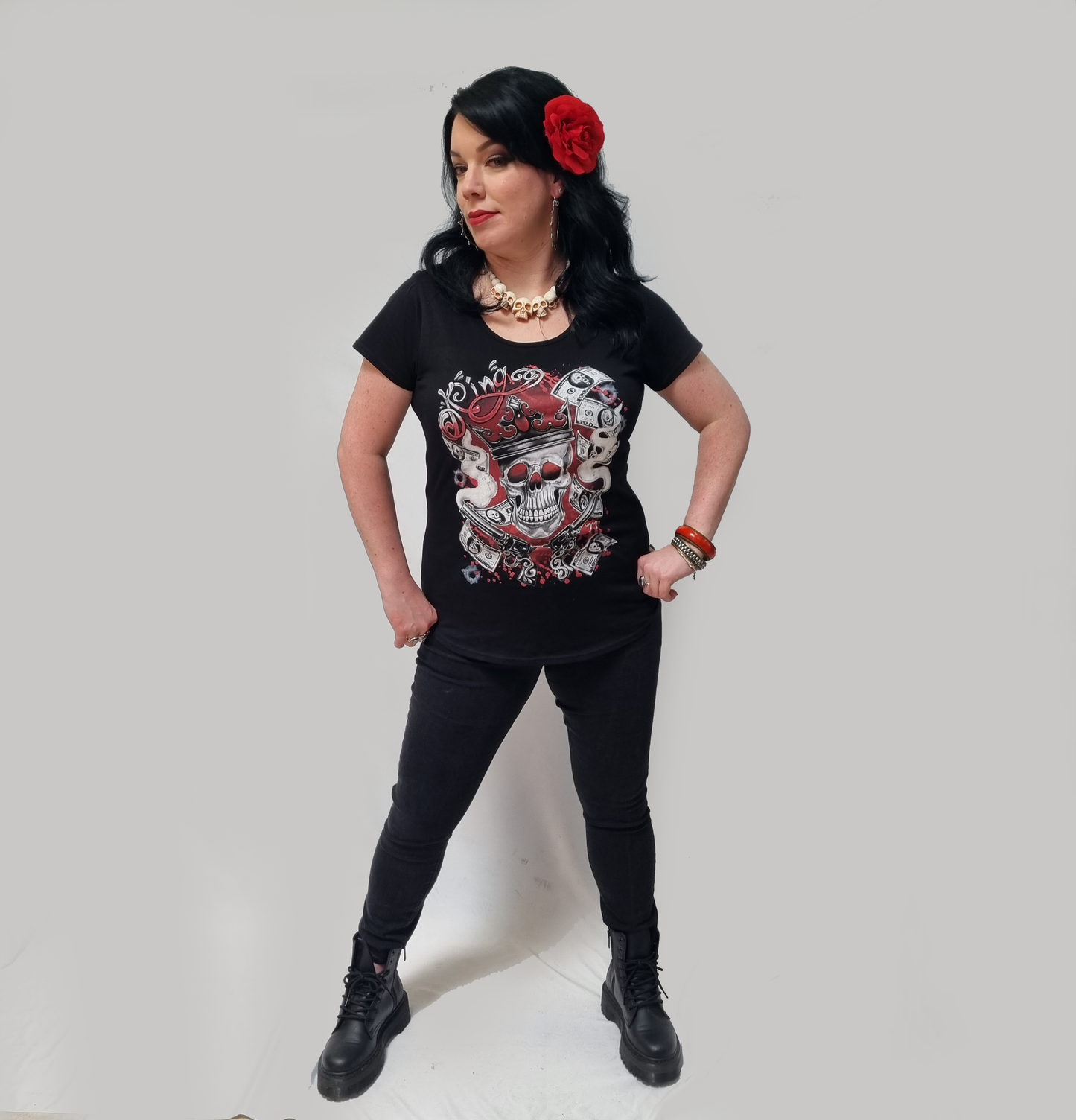 Money Skull T-shirt - Women's