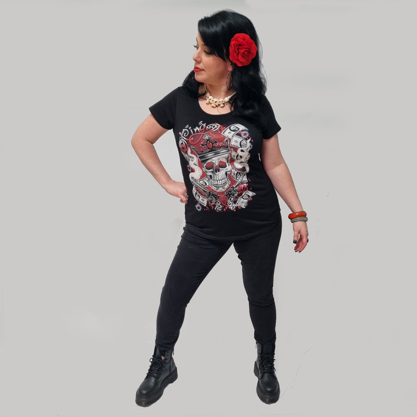 Money Skull T-shirt - Women's