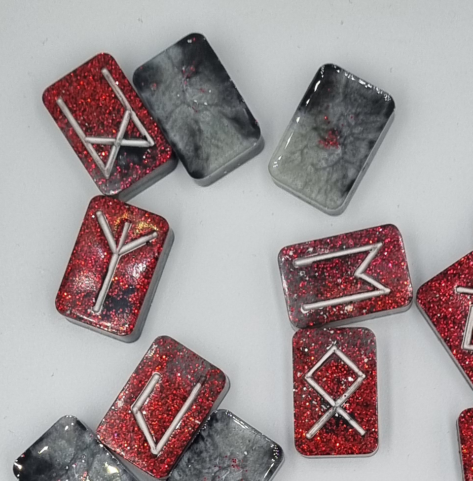 Rune Stone set Red and Grey vampire smoke