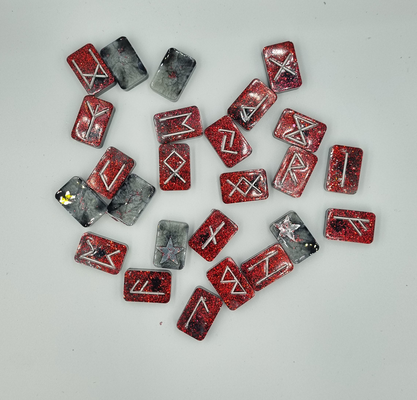 Rune Stone set Red and Grey vampire smoke