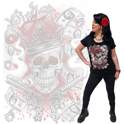 Money Skull T-shirt - Women's