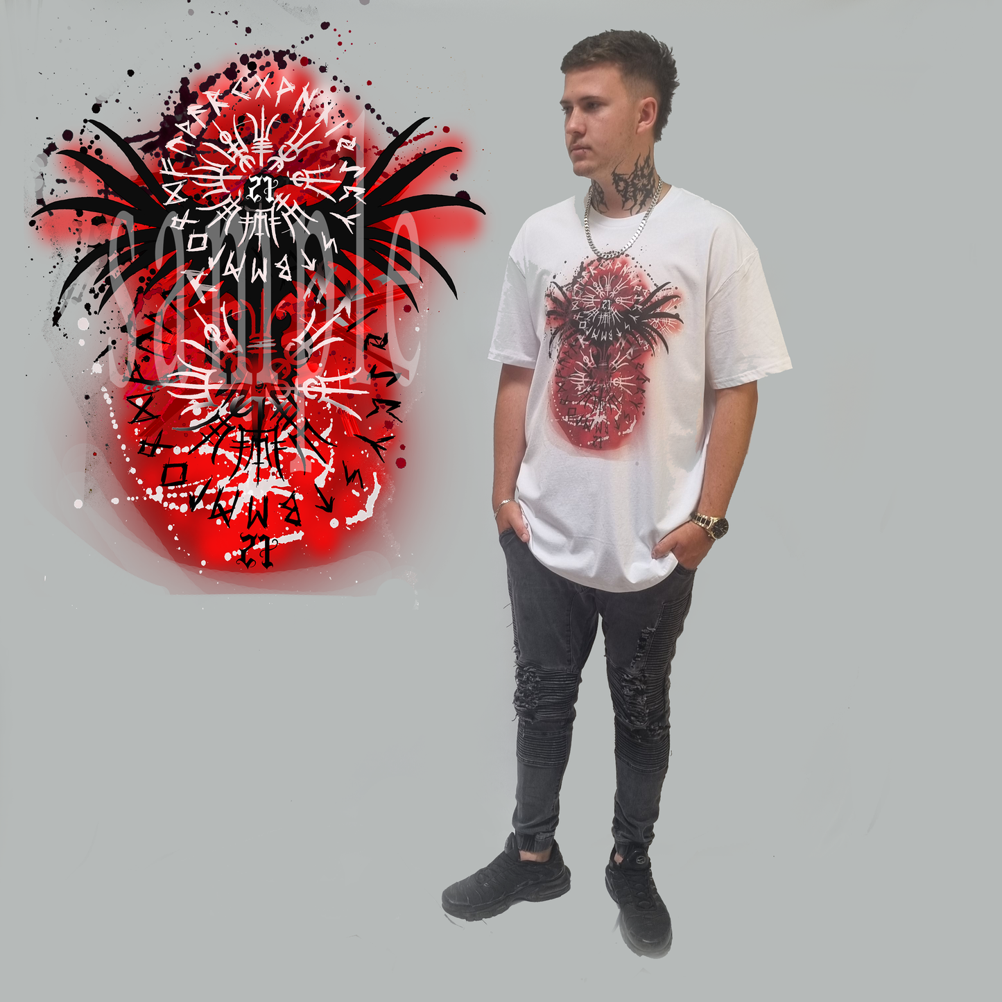 White-Nordic-Raven T-shirt- Mens