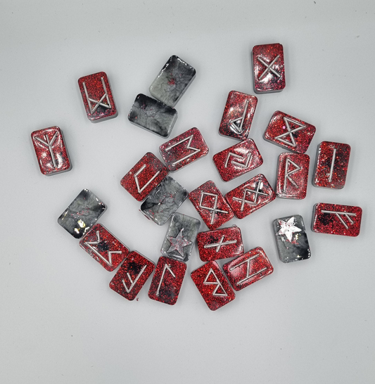 Rune Stone set Red and Grey vampire smoke